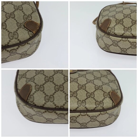 GUCCI GG Supreme Web Sherry Line Bag PVC Beige Gold 156 02 066 Auth ki5606 - Picture 16 of 16